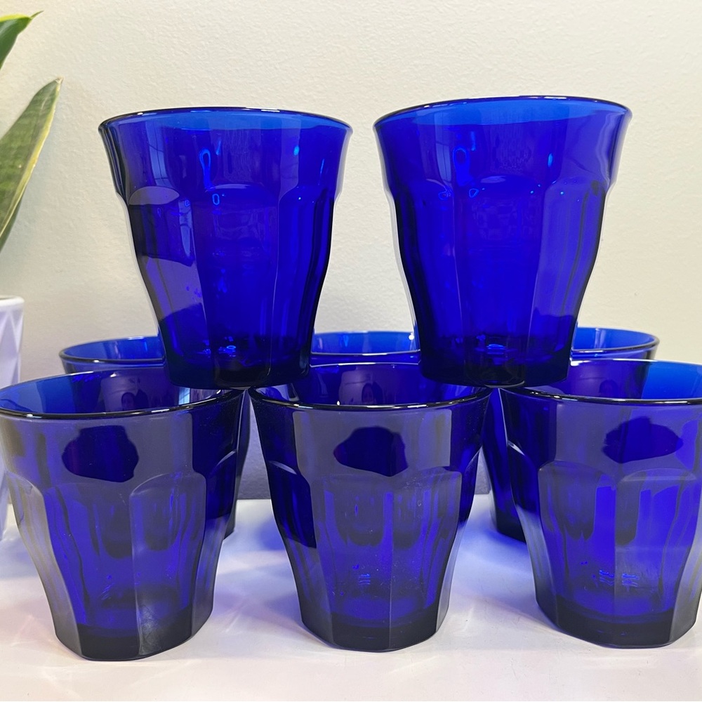 Duralex Picardie Tumblers Cobalt Blue Set of 8